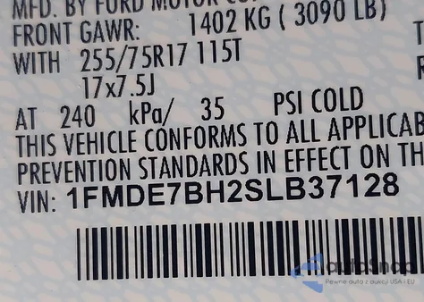 2025 Ford Bronco Big Bend z USA, uszkodzony, nr VIN 1FMDE7BH2SLB37128